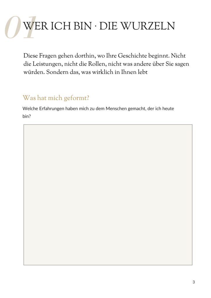 Einblick Meine Wurzeln. Zenioren Wegweiser "Meine Geschichte. Meine Steine. Mein Wille