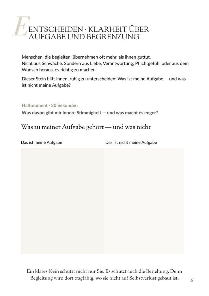 Einblick in den Stein "Wir". Ein Zenioren-Wegweiser für erwachsene Kinder, die mehr Klarheit in einigen Themen mit älter werdenden Eltern erhalten möchten