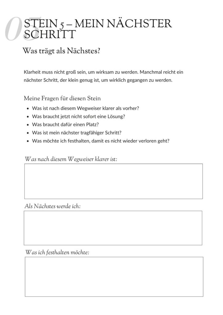 Einblick in den Stein Klarheit. Ein Zenioren-Wegweiser für mehr Klarheit im Älterwerden und Begleiten